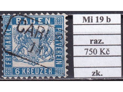 Baden Mi 19 b razítkované zkoušené