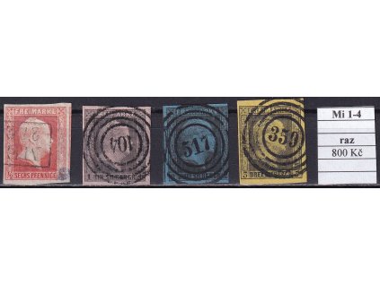 Preussen Mi 1-4 razítkované