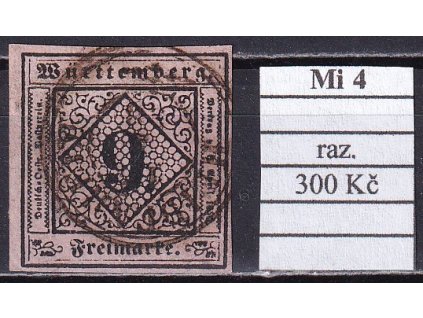 Wurttemberg Mi 4 razítkované