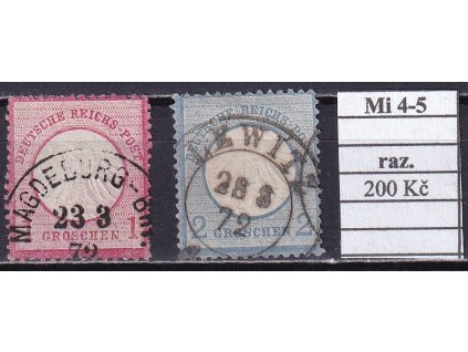 Deutsches Reich Mi 4-5 razítkované