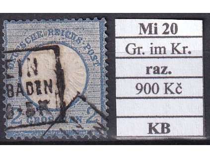 Deutsches Reich Mi 20 Gr. im Kr. razítkované KB