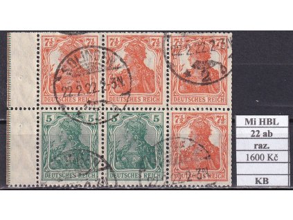 Deutsches Reich Mi HBL 22 ab razítkované KB