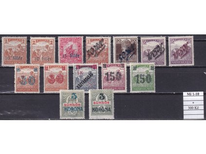 Temesvár Mi 1-10 po nálepce