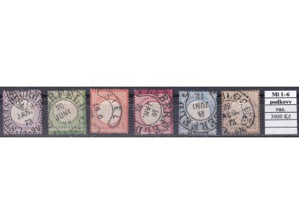 Deutsches Reich Mi 1-6 razítkované podkovy