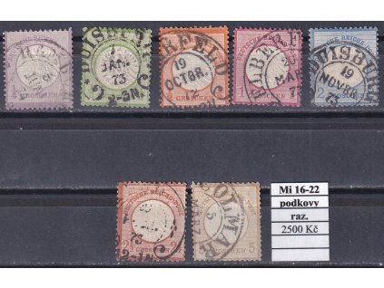Deutsches Reich Mi 16-22 razítkované podkovy