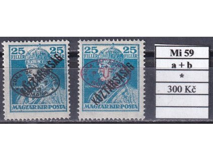Debreczen Mi 59 a + b po nálepce
