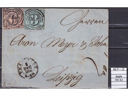 Thurn und Taxis Mi 9 + 12 na dopise
