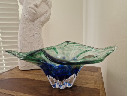 Luxusní dvoubarevná mísa z hutního skla - Egermann