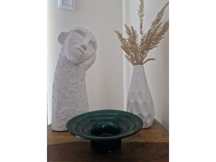 Smaragdová mísa z litého skla - Jiří Šuhájek