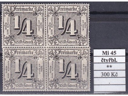 Thurn und Taxis Mi 45 čtyřblok svěží