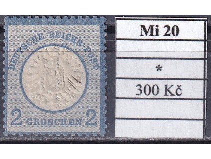 Deutsches Reich Mi 20 po nálepce