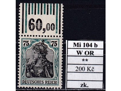 Deutsches Reich Mi 104 b W OR svěží zkoušené