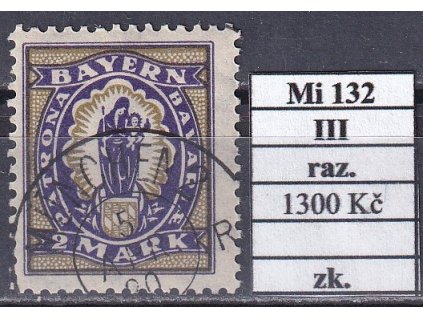 Deutsches Reich Mi 132 III razítkované zkoušené