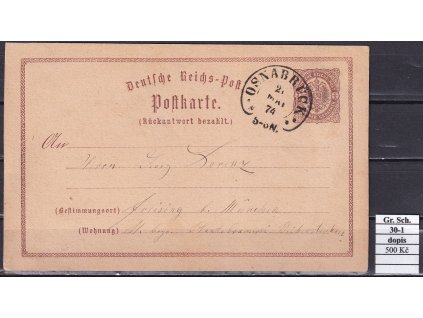 Hufeisenstempel 30-1 Gr. Sch. dopisnica