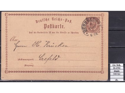 Hufeisenstempel 11-1N2 Gr. Sch. dopisnica zkoušené