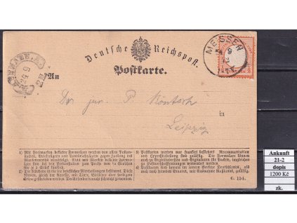 Hufeisenstempel 21-2 Ankunft na dopisnici zkoušené