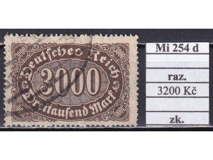 Deutsches Reich Mi 254 d razítkované zkoušené