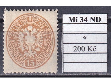 Rakousko Mi 34 ND po nálepce