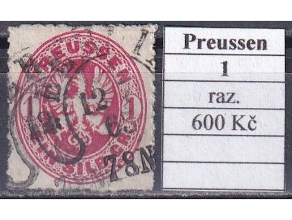 Hufeisenstempel 1 Preussen razítkované