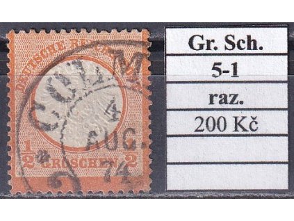 Hufeisenstempel 5-1 gr. Schild razítkované