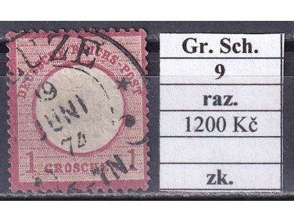 Hufeisenstempel 9 gr. Schild razítkované zkoušené