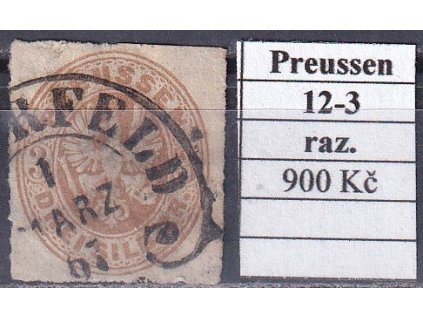 Hufeisenstempel 12-3 Preussen razítkované