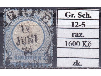 Hufeisenstempel 12-5 gr. Schild razítkované zkoušené