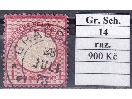 Hufeisenstempel 14 gr. Schild razítkované