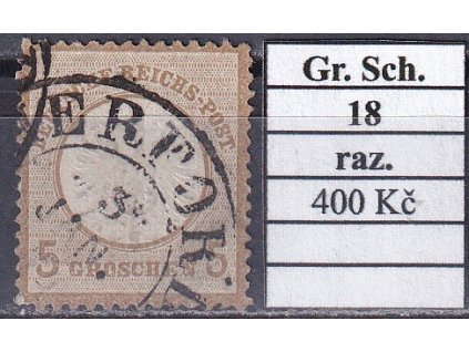 Hufeisenstempel 18 gr. Schild razítkované