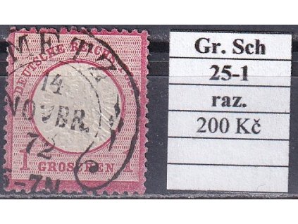 Hufeisenstempel 25-1 gr. Schild razítkované