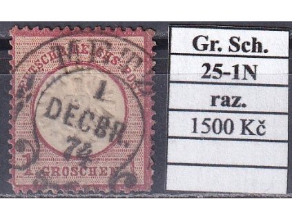 Hufeisenstempel 25-1N gr. Schild razítkované