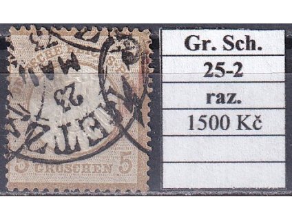 Hufeisenstempel 25-2 gr. Schild razítkované