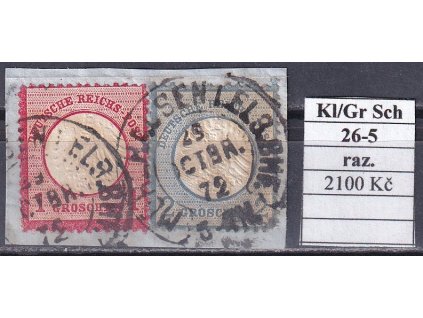 Hufeisenstempel 26-5 kl. + gr. Schild razítkované