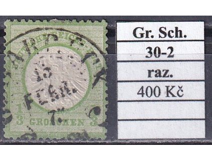 Hufeisenstempel 30-2 gr. Schild razítkované