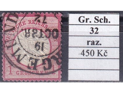 Hufeisenstempel 32 gr. Schild razítkované