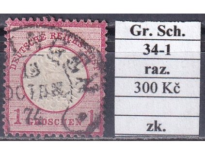 Hufeisenstempel 34-1 gr. Schild razítkované zkoušené