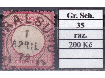 Hufeisenstempel 35 gr. Schild razítkované