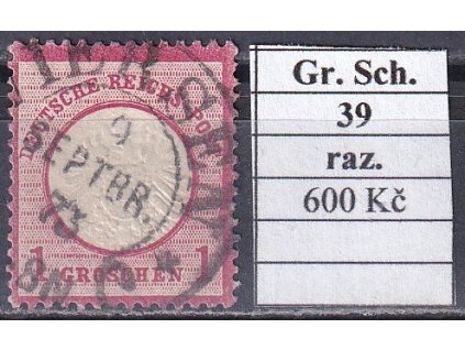 Hufeisenstempel 39 gr. Schild razítkované