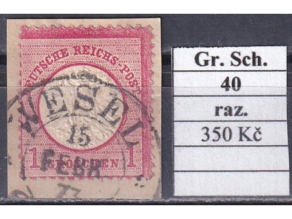 Hufeisenstempel 40 gr. Schild razítkované