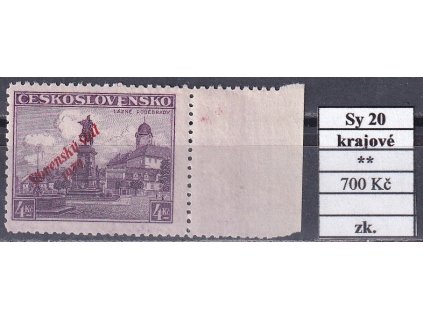 Slovenský štát Sy 20 krajové svěží zkoušené