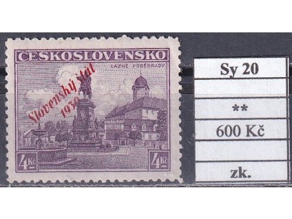Slovenský štát Sy 20 svěží zkoušené