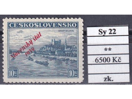 Slovenský štát Sy 22 svěží zkoušené