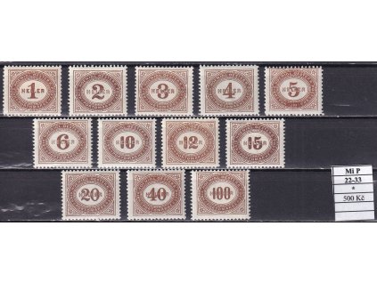 Rakousko Mi P 22-33 po nálepce