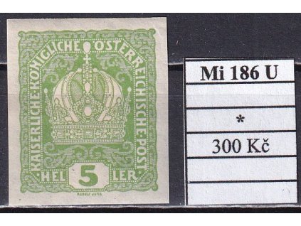 Rakousko Mi 186 U po nálepce