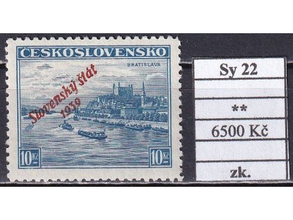 Slovenský štát Sy 22 svěží zkoušené