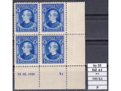 Slovenský štát Sy 25 DZ A1 P svěží