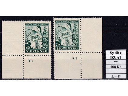 Slovenský štát Sy 40 z DZ A1 L + P svěží