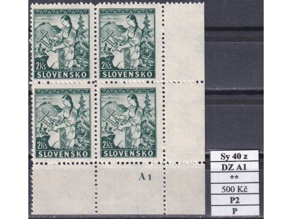 Slovenský štát Sy 40 z DZ A1 P P2 svěží