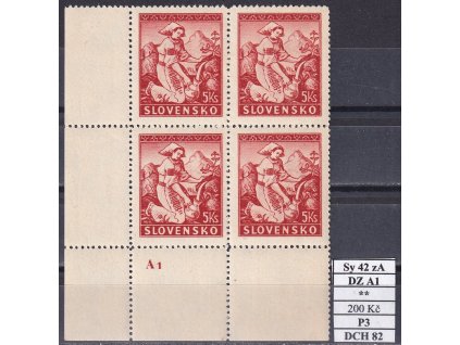 Slovenský štát Sy 42 zA DZ A1 P3 svěží