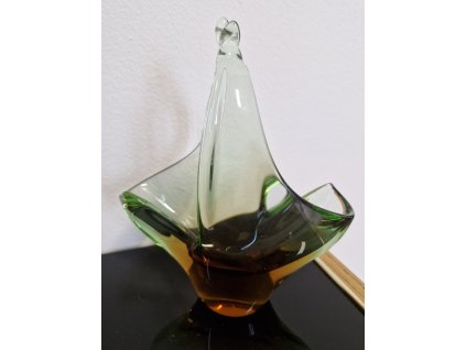 Krásný košík z hutního skla - Emanuel Beránek